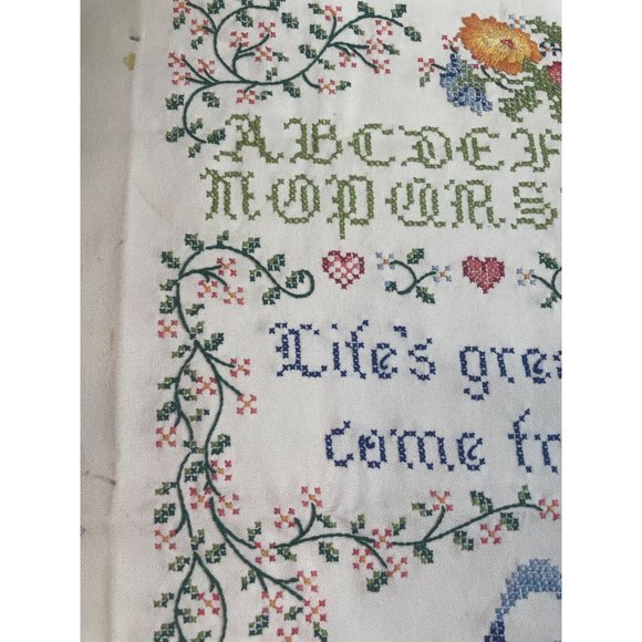 Vintage Dimensions Inc Embroidery Cross Stitch Sampler 1988 Alphabet Floral Flow - Picture 4 of 9